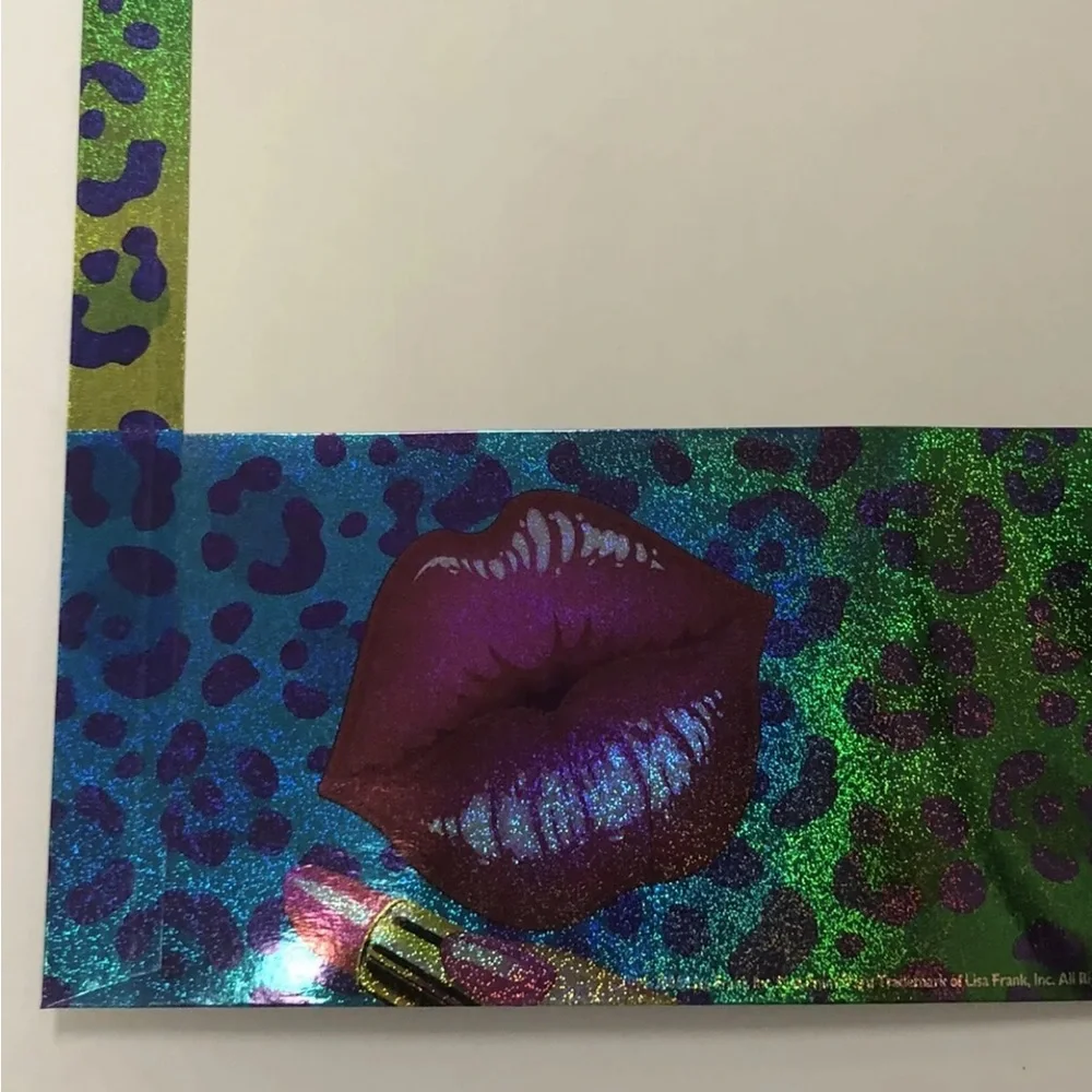 Lisa Frank Y2K Big Lips Glitter Pocket Folder Unpunched